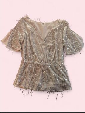 Vintage Sequin Wrap Top